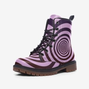 Psychadelic Pink Combat Boots MT - Faux Leather Lightweight
