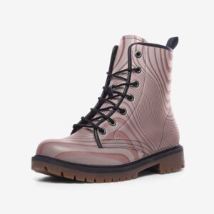 Pastel Goth Pink Spiral Boots MT - Faux Leather Lightweight