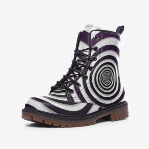White Spiral Combat Boots MT - Faux Leather Lightweight
