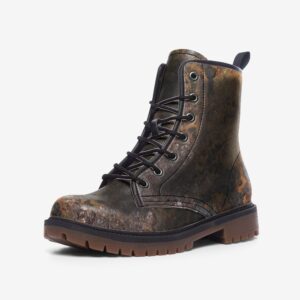 Rust Effect Pattern Cyberpunk Faux Leather Lightweight boots MT