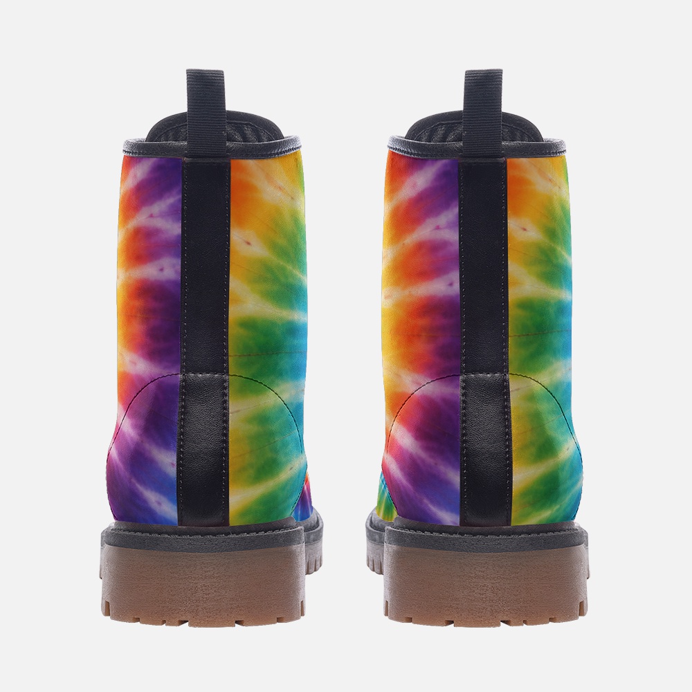 Vegan Leather Tie Dyed Printed Combat boots MT - Image 4