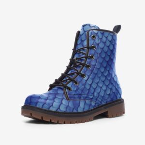 Blue Mermaid Scales Faux Leather Lightweight boots MT