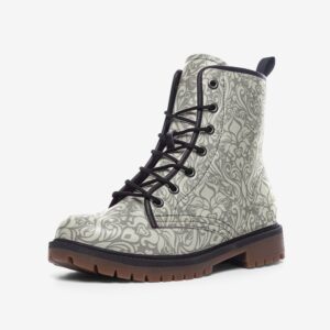 Vintage Ornamental Lace Pattern Faux Leather Lightweight boots MT