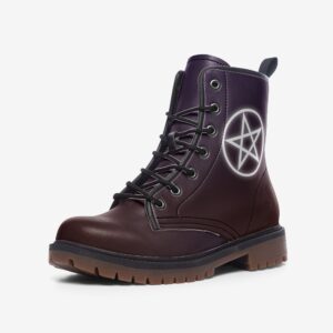 Pentacle Witchcraft Design Faux Leather Lightweight boots MT