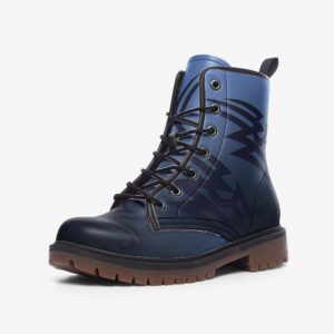 Deep Blue Tribal Tattoo Design Faux Leather Lightweight boots MT
